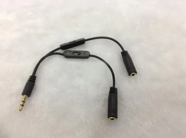 Controle de Volume de 3.5mm Plugue Jack Headphone Cabo De Cabo De Áudio Estéreo Y Splitter Com Telefone Separado