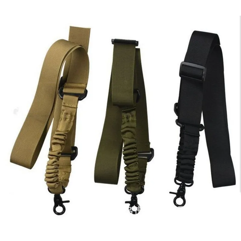 Multi-function Nylon Adjustable Tactical single point Bungee Rifle Gun Airsoft Sling hunting gun Strap Army Green Black wholesale