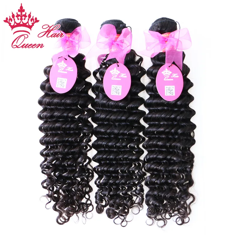 Queen Hair Products Estensioni dei capelli umani vergini brasiliani Onda riccia profonda 8quot28quot nel nostro magazzino DHL 3252291