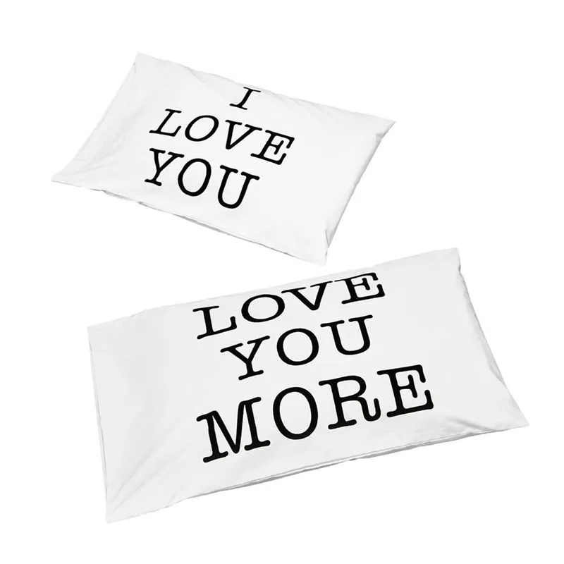 Love Nest Pillowcase Set Romantic Anniversary Décor, Soft White, I Love
