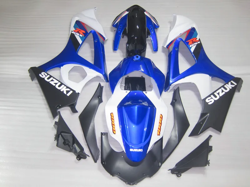 طقم أدوات لراكبي الدراجات البخارية لسوزوكي GSXR1000 07 08 أزرق أبيض أسود هيكل السيارة fairings set GSXR1000 2007 2008 OT39