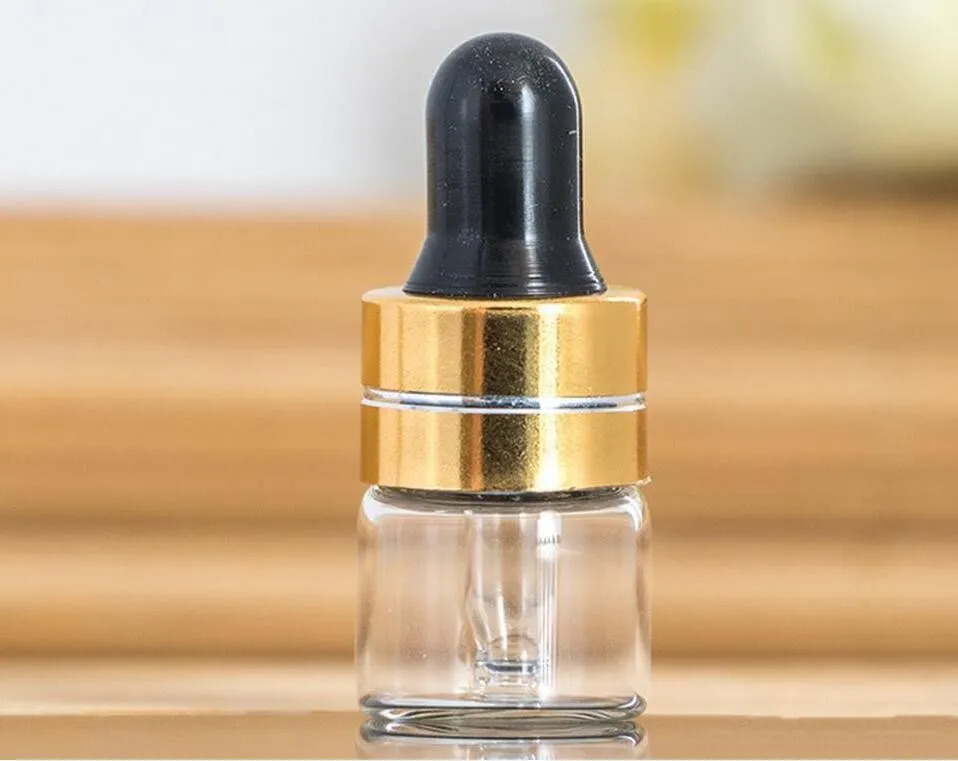 1ml 2ml 3ml Ambre compte-gouttes Mini bouteille en verre Flacon de présentation d'huile essentielle Petit sérum Parfum Marron Échantillon