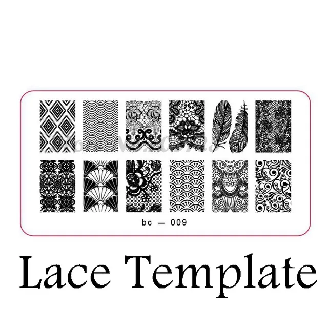 Modèles d'explosion en gros produits pour les ongles estampage des ongles modèles d'impression de plaque d'image plume bc-009X