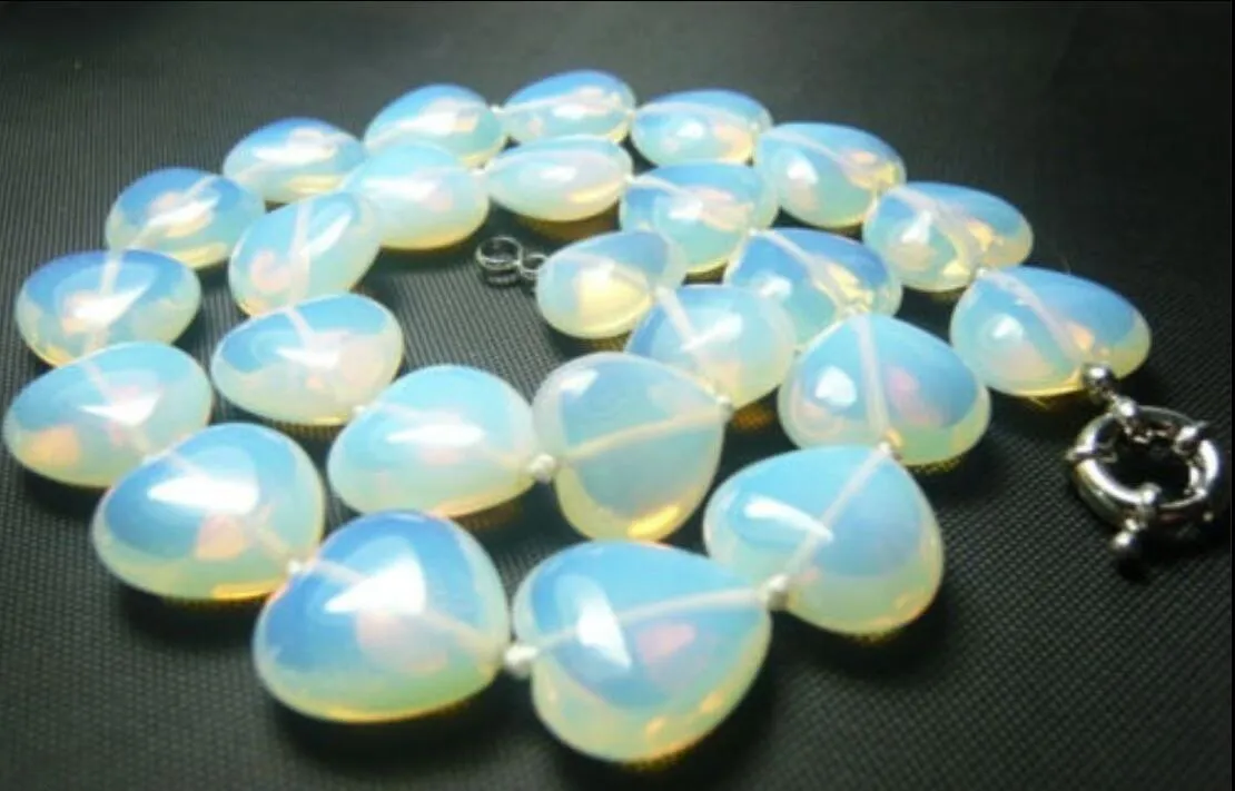 10mm Sri Lanka Moonstone heart shape necklace 20inch