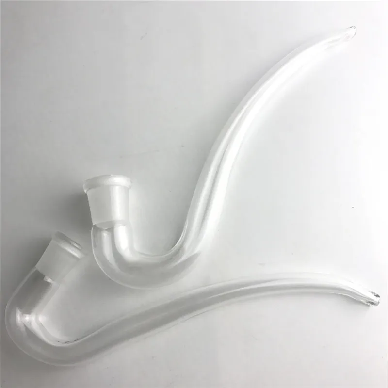 Glass J Hook Adapter Water Bongs Ash Catcher DIY Accessories 14mm 18mm Female Clear Thick Pyrex Glass Straw Curve Pipes