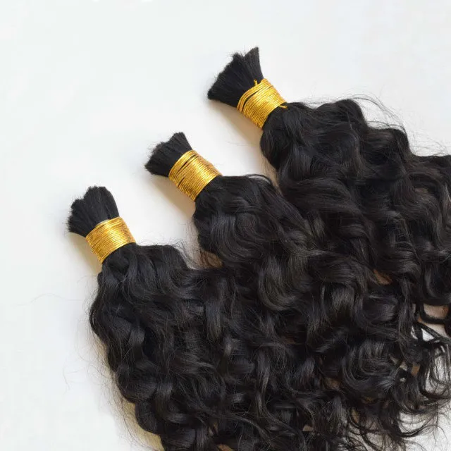 WholeBrazilian Water Wave Human Braiding Hair Bulk 8Aグレードブラジルの水波は編組バルクなしの人間の髪