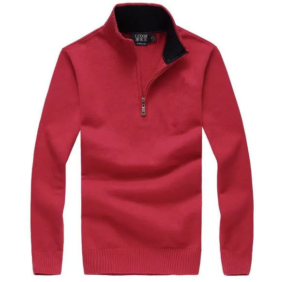 Hot Popular Golf Pony Men Sweater US Broderi Häst Casual Zipper Sweater Custom Made Winter Male Jumpers M ~ 2XL