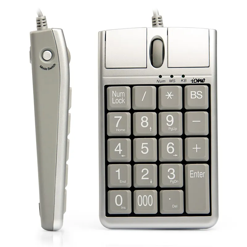 Keypad myszy Ione klawiatury 19 Klawiówka numeryczna z kołem przewijania do szybkiego wpisu danych Klawiatura USB Klawiatura bezprzewodowa 24G i Bluetoot4798487