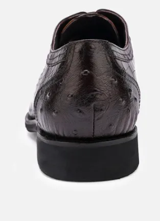 Qualité de luxe hommes chaussures habillées en cuir ciré motif crocodile en cuir de vache respirable trous de forage à lacets bout pointu chaussures d'affaires