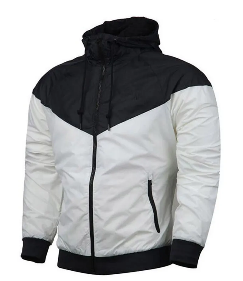 Autunno sottile windrunner Uomo Donna abbigliamento sportivo tessuto impermeabile di alta qualità Giacca sportiva da uomo Felpa con cappuccio con cerniera moda