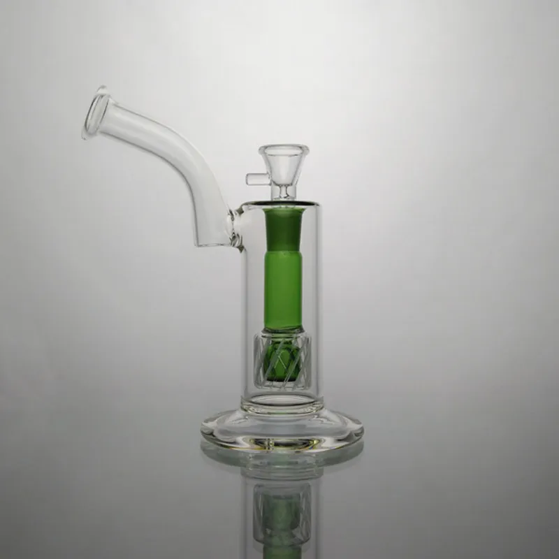 Pipe d'eau en verre en verre droit plié Bong 8,6 '' Green Inner avec bulle circulaire de bulle circulaire Bong