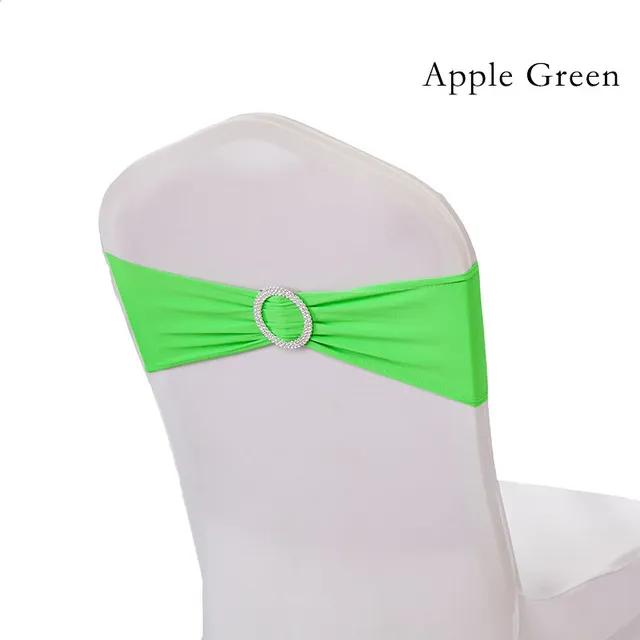 Chair Sashes Bands Wedding Spandex Stretchable Polyester Elastic Removable w Buckle for Home Hotel Banquet Decoration