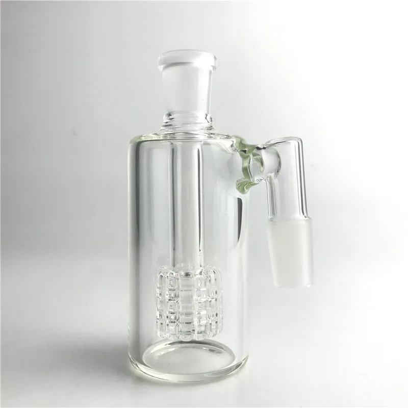 New Mini Glass Bong Ash Catchers 14mm 18mm Thick Pyrex Bongs Ash Catcher with Clear Bubbler 45 90 Degree ashcatcher for Smoking