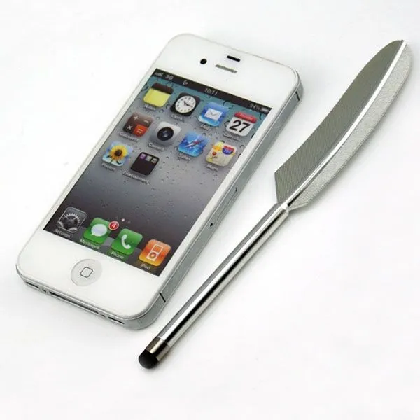 Feather Capacitive Stylus Touch Screen Pen for iPhone 6 5 Samsung S6 Tablet PC Novelty Item 