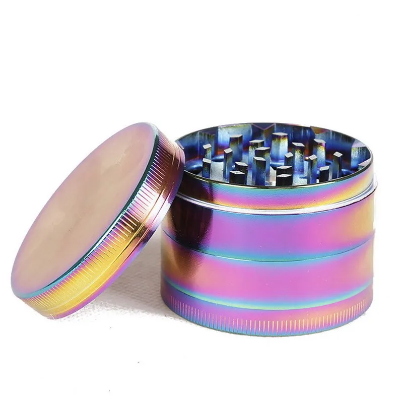 Mooie 50mm Rainbow Grinders 4 Stuk Grinder Zinklegering Materiaal Topkwaliteit Tobacco Herb Spice Crusher Snelle verzending