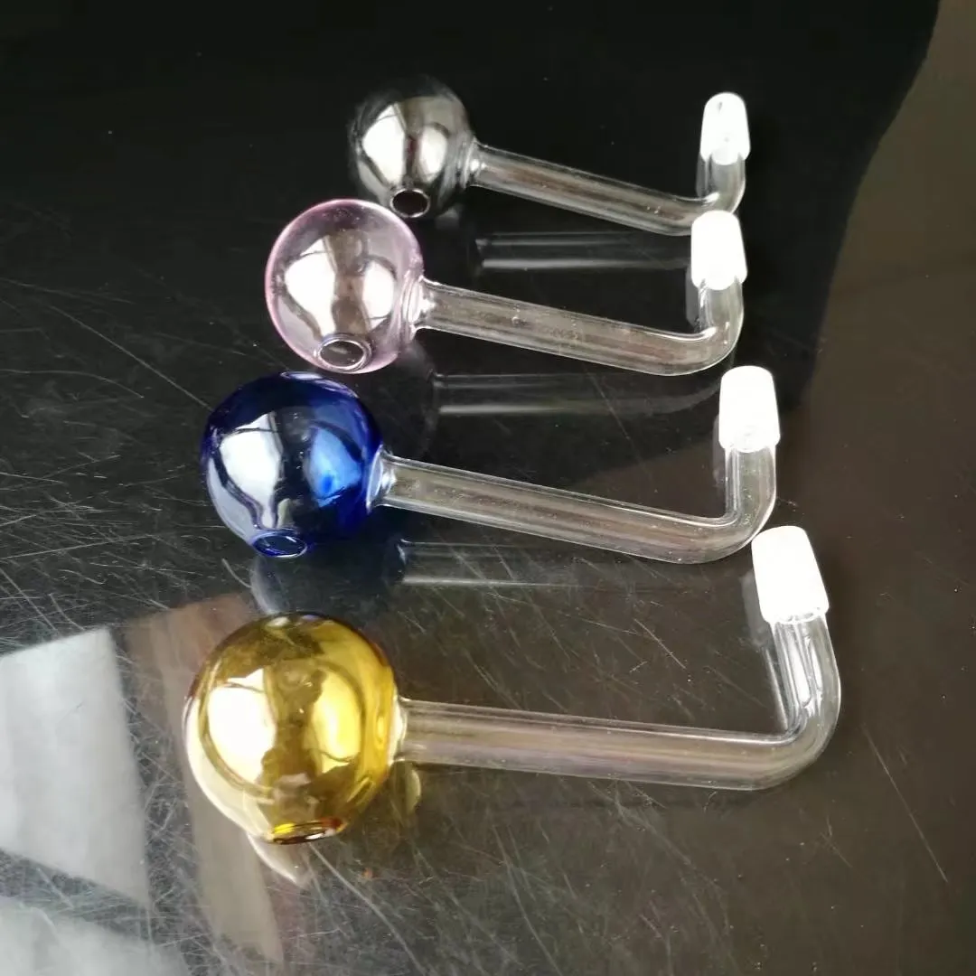 Colore Accessori di bong di vetro a bolle ad angolo retto destro, tubi colorati di vetro curvo fumatori tubi olio tubi tubi dell'acqua