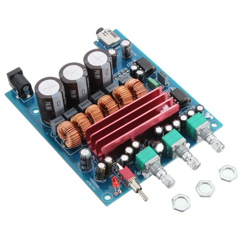 Freeshipping 12 V 50WX2 + 100W TPA3116D2 2.1 HIFI Cyfrowy Subwoofer Wzmacniacz VERTS Module Board