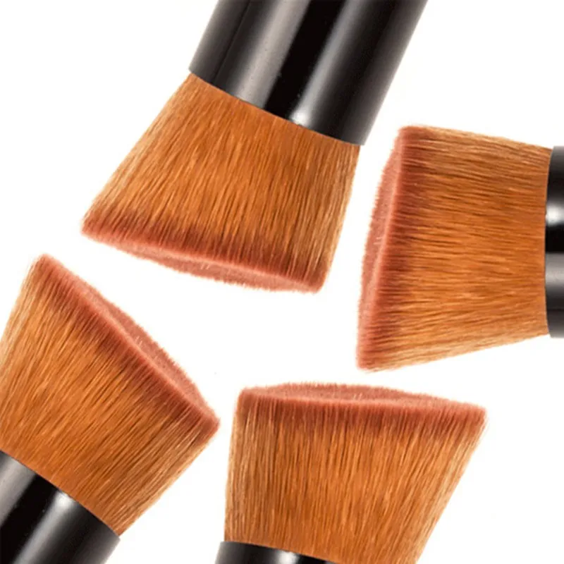 Heta små platta detaljer Foundation Brush Universal Makeup Borstes Make Up Borst Obli Huvudborste trähandtag