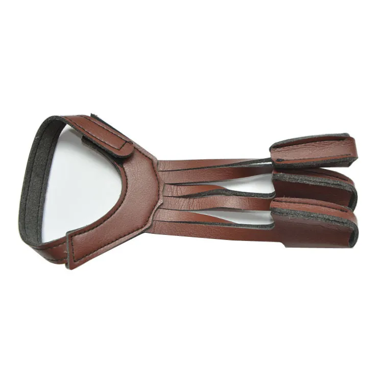 Guanto Da Tiro Con L'arco 3 Dita - Protezione In Pelle, Regolabile, Per Compound E Ricurvo - Foto 2