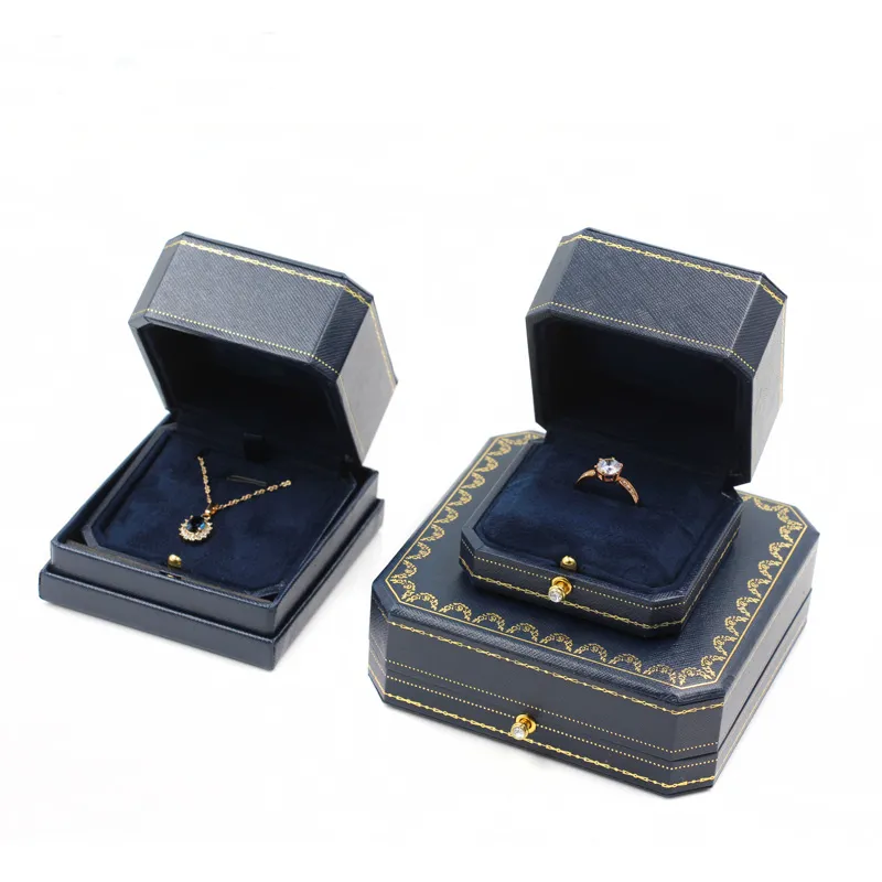 Octangle Schmuck Geschenk Verpackungsbox Kunstleder Edel Antique Ring Anhänger Ohrring Halskette Armreif Armband Schmuck Verpackung Boxen