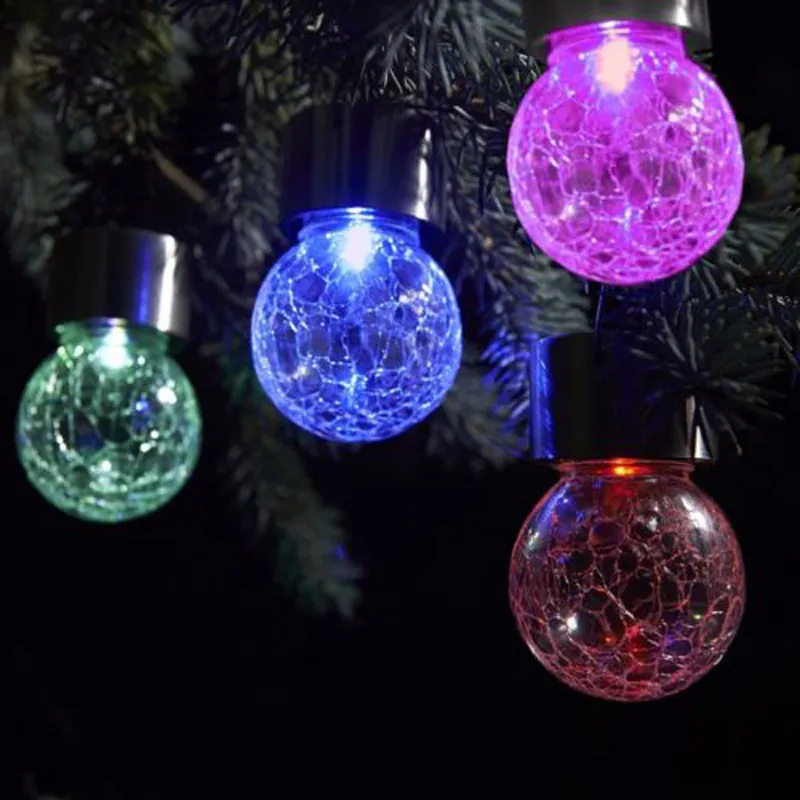 Colour changing crackle ball solar lights hotsell