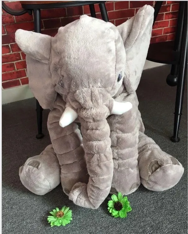 Einzelhandel Elefant Kissen Babypuppen Kinder Schlafkissen Geburtstagsgeschenk Kleinkind Kissen Lange Nase Elefant Puppe weiche Plüschspielzeug 40 cm 292q