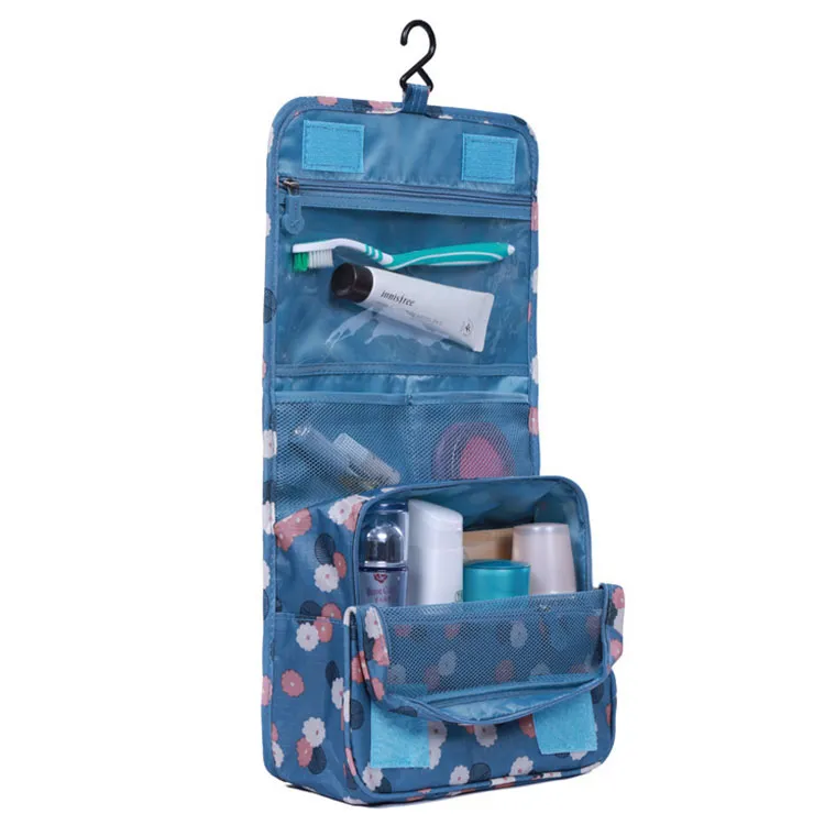 2017 السفر التجميل المنظم حقيبة الحقيبة مطوية المحمولة للماء شنقا حالة غسل التخزين المنظم تحتوي أكياس مع هوك WX-B27