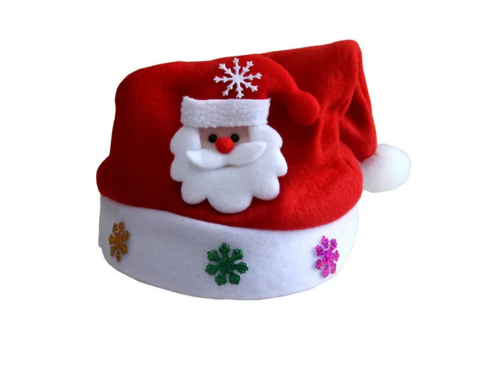 Nuovi cappelli di decorazione natalizia Cappello di Natale di alta qualità / cappello di Babbo Natale Simpatici cappelli di Natale adulti