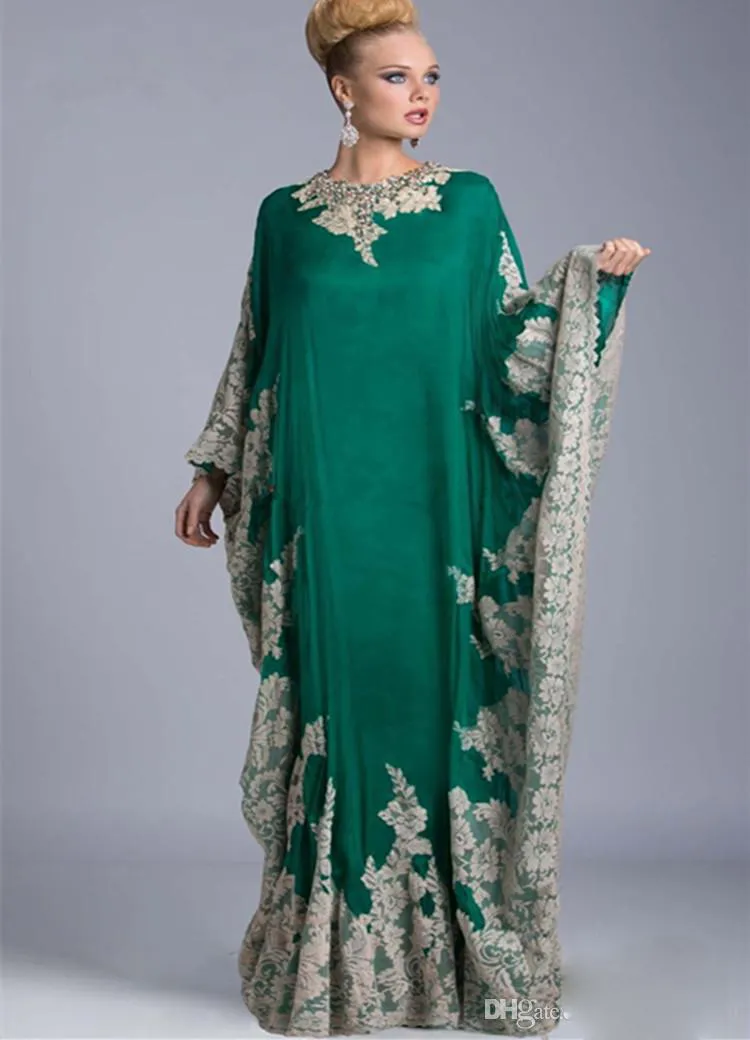 Chiffon dubai abaya vestidos de noite formais com mangas compridas rendas apliques vestidos de baile árabe saudita outono inverno