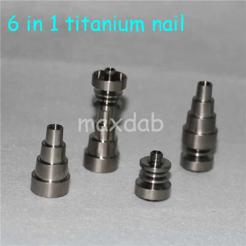 outils à main Universal 1014 18mm 6 en 1 clou en titane Réglable Mâle ou Femelle joint Carb Cap clous pour Pipe En Verre Bong