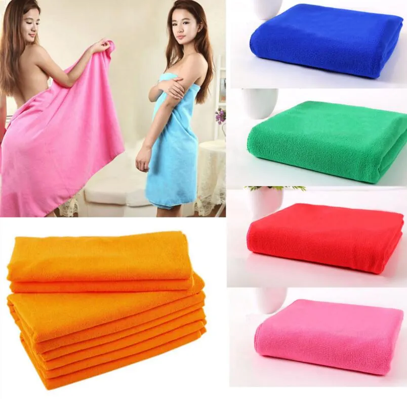 Superfine Microfiber Badhanddoeken Strand Drogen Bad Washandje Douche Handdoek Travel Big Handdoeken voor Volwassenen Douchetool 70x140cm KKA1406 300PCS