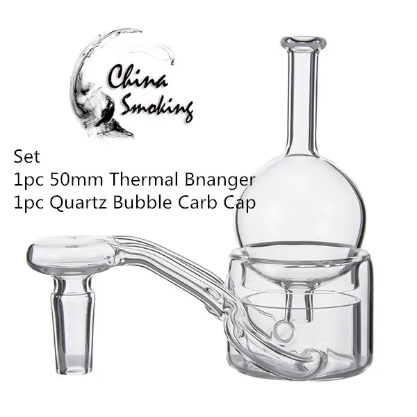 Set XXXXL Banger termico al quarzo + tappo Bubble Carb 50mm Big Bowl Double Tube Banger termico al quarzo 45/90 gradi PukinBeagle P Banger termico