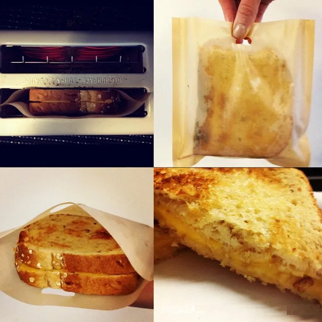 PTFE Sandwich Toasters Torba Safe Food Grade Wielokrotnego użytku Torba do pieczenia Grill Mikrofalowy Torba Piekarnik BBQ Torby 6.7 