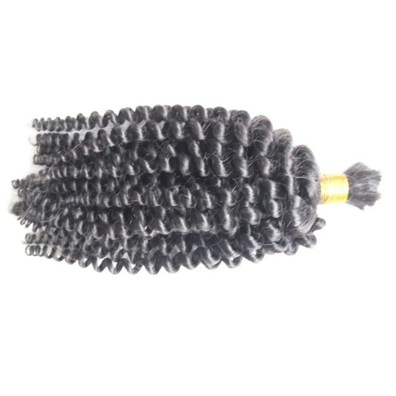 Human kinky curly braiding hair no weft human hair bulk for braiding 100g natural black hair9161452
