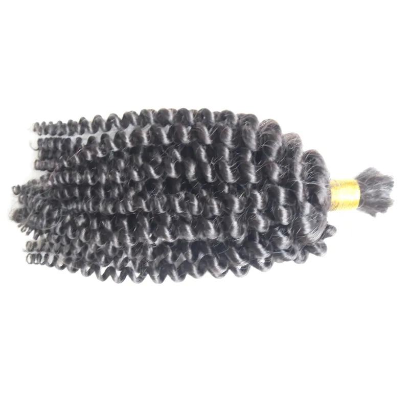 Human kinky curly braiding hair no weft human hair bulk for braiding 100g natural black hair