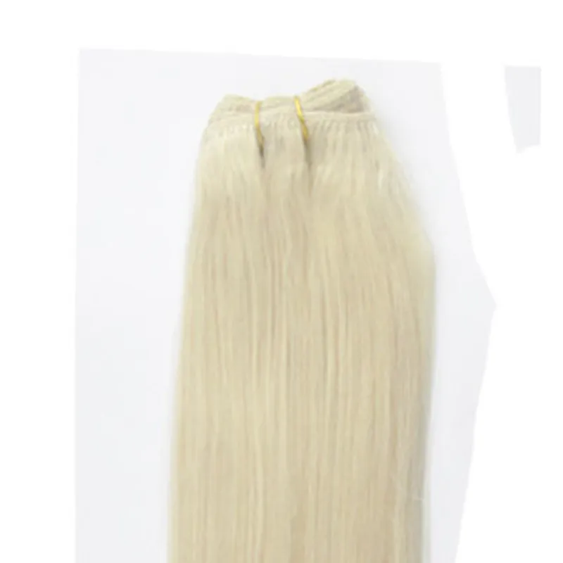 Top Quality Light Blonde #60 Human Hair Weft Wavy Straight 10"-28" 3 Bundles 300G Malaysian Remy Hair Extensions Weaving
