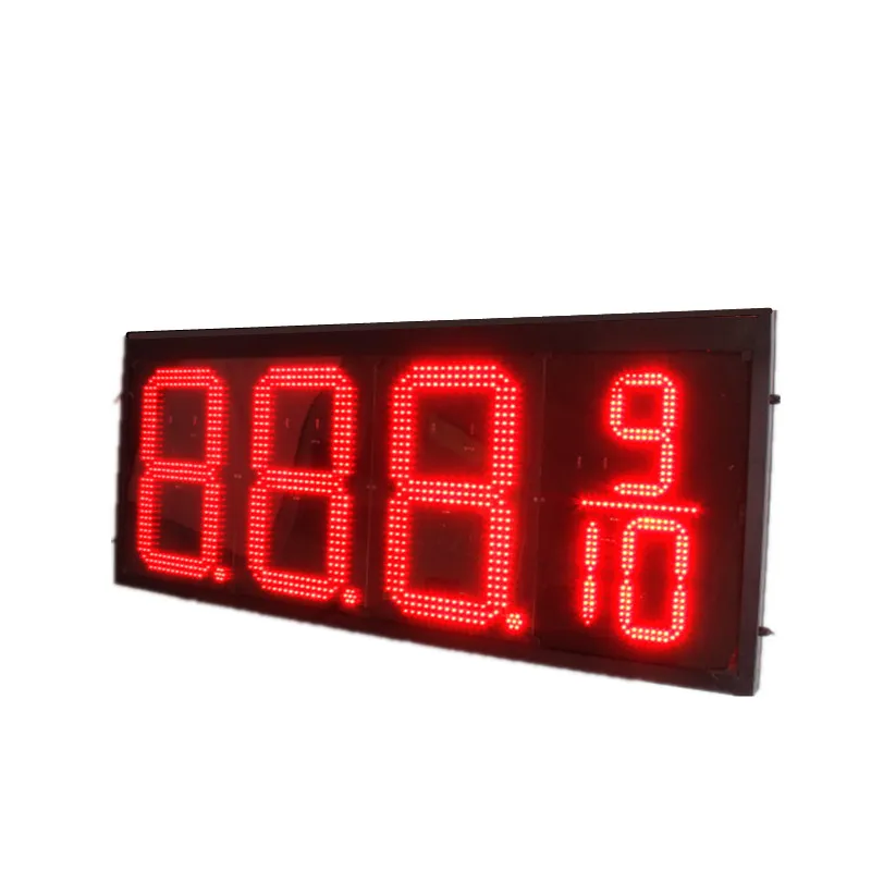30,5 cm großes Tankstellen-Preisschild, LED-Schilder für den Außenbereich, rot, grün, blau, weiß, einfarbige Ziffern 8,888 8,889/10 mit RF-Fernbedienung