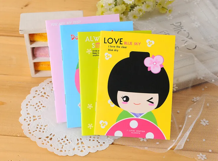 Kawaii School School Office Supplies Śliczne cudowne kreskówki Dziewczyny Notatnik Papier Dziennik Książki Notatniki Notatki PADS Papelaria4541628