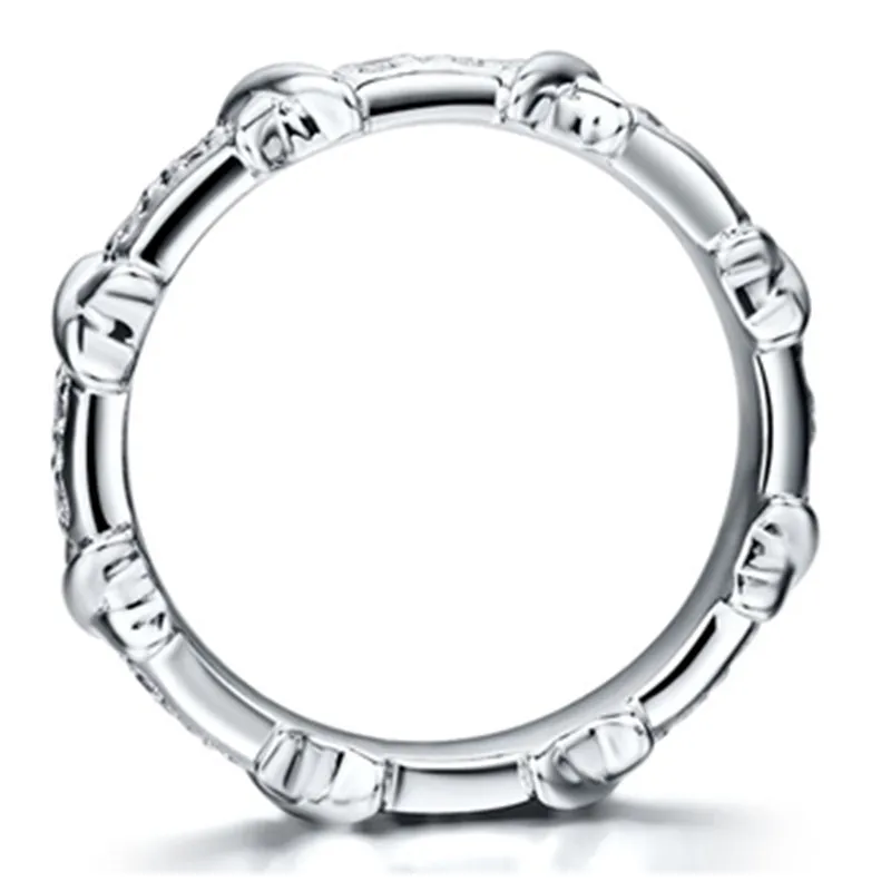 대한 최고 브랜드 스타일 X 모양 합성 다이아몬드 여성 결혼 반지 스털링 실버 쥬얼리 완벽한 기념일 선물 그녀의