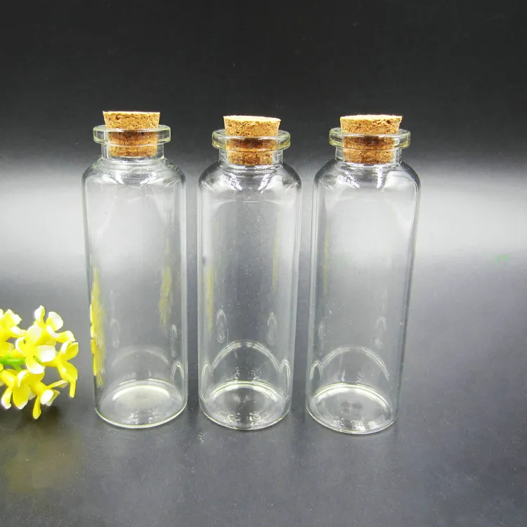 Hot Sale 30ML Glass Drifting Bottle Clear Empty Wishing Bottle 1OZ Glass Message Vial With Cork Stopper Mini Containers