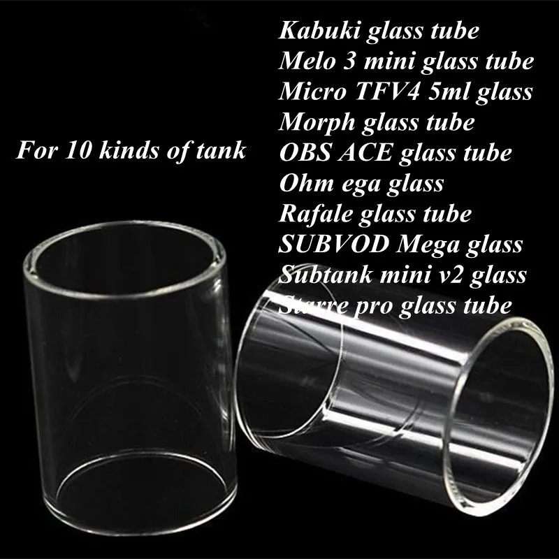 Kabuki Melo 3 mini Micro TFV4 5 ml Morph OBS ACE Ohmega Rafale SUBVOD Mega Subtank mini 2 Starre pro verre Pyrex de remplacement
