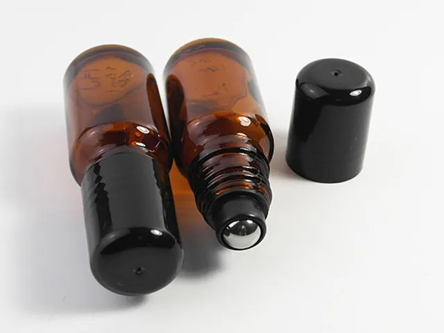 Brand new 10ml amber glass roll on essential oil bottle