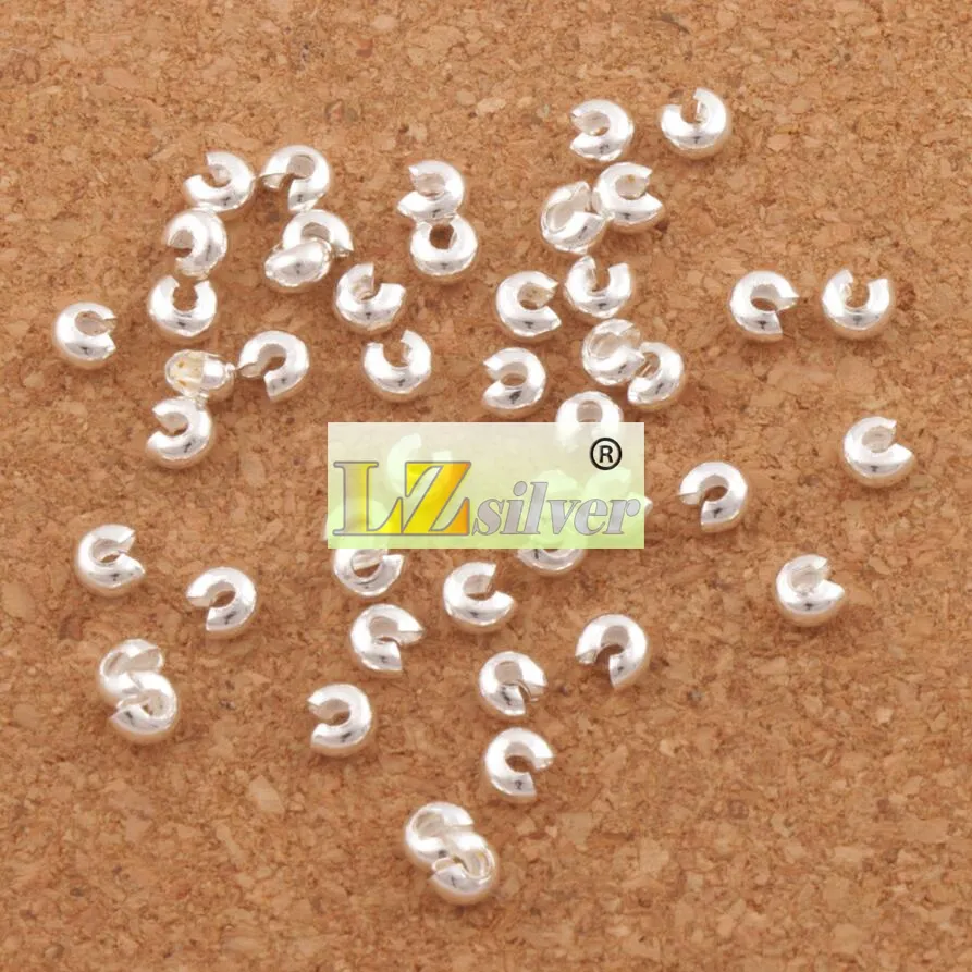 Couvre-nœuds à sertissage en argent Spacers Perles 3 mm L1750 lot bijoux bricolage Vendre des articles8178041