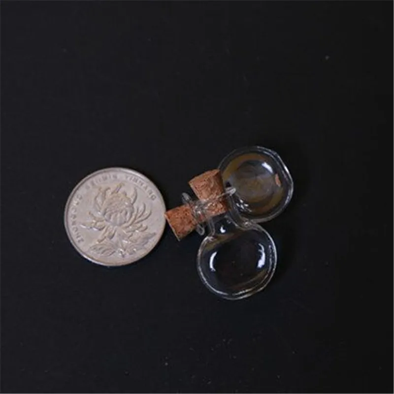 Envío rápido transparente lindo pequeño Mini colgante vacío pequeño claro mensaje de deseo botellas de vidrio viales encantos