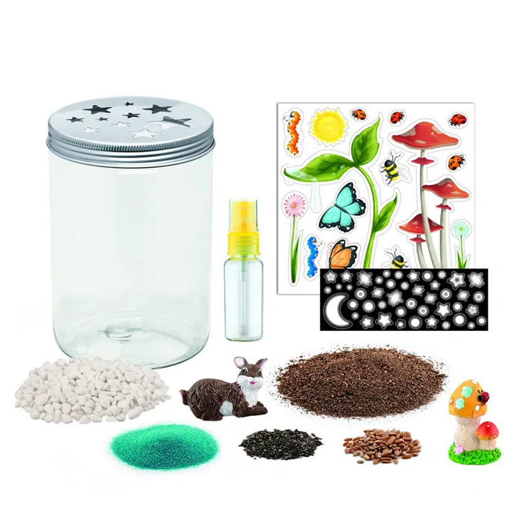 Jouets créatifs en gros pour enfants Creativity Terrarium brillera, les bouteilles en cristal feront pousser des plantes