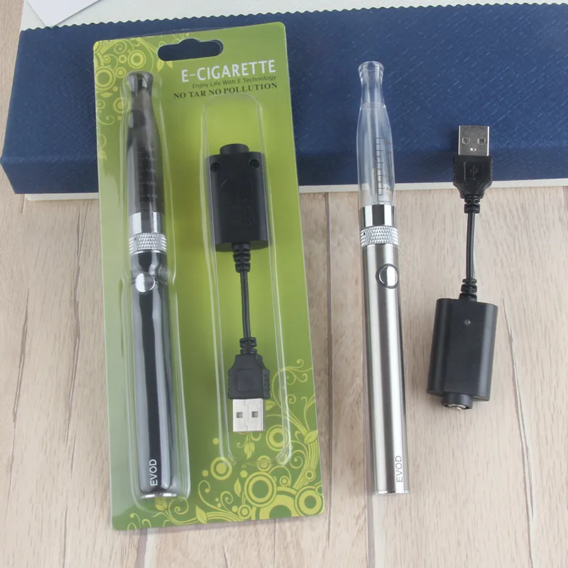 MOQ 2 SZTUK EVOD H2 Blister Pojedyncze zestawy ECIG 650MAH 900MAH 1100MAH Ładowarka USB Vaporyzer E Papieros Vape Pen Starter Zestaw