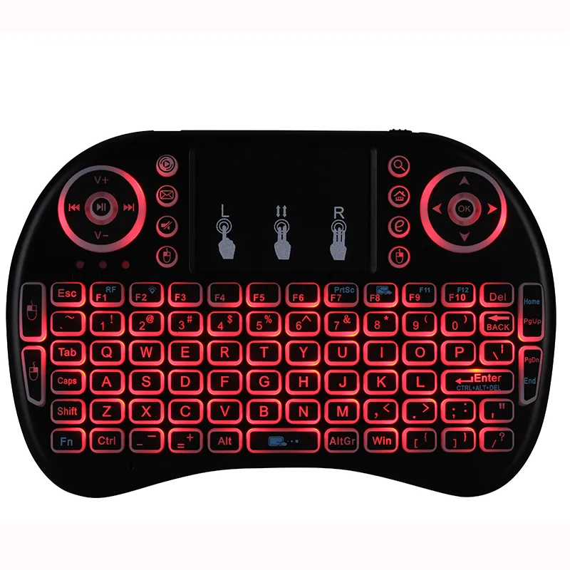 Rii I8 2.4GHz Wireless Mouse Gaming Keyboards White Backlight Multi-color Backlit Mouse Remote Control for TV Android Boxes MXQ PRO X96