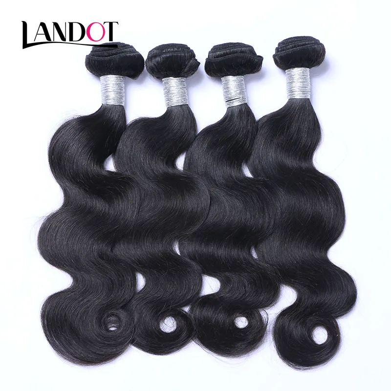 Brazilian Virgin Hair Body Wave 100% Human Hair Weave Bundles Peruvian Malaysian Indian Cambodian Mongolian Hair Extensions Natural Color