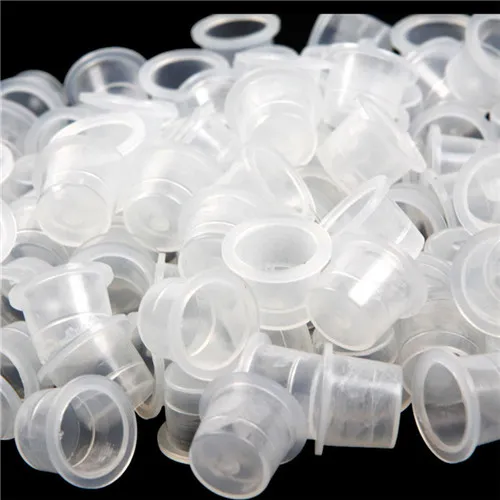 500 stuks 8 mm middelgrote plastic wegwerp tattoo-inkthouder kopjes pigmentbenodigdheden permanente make-up