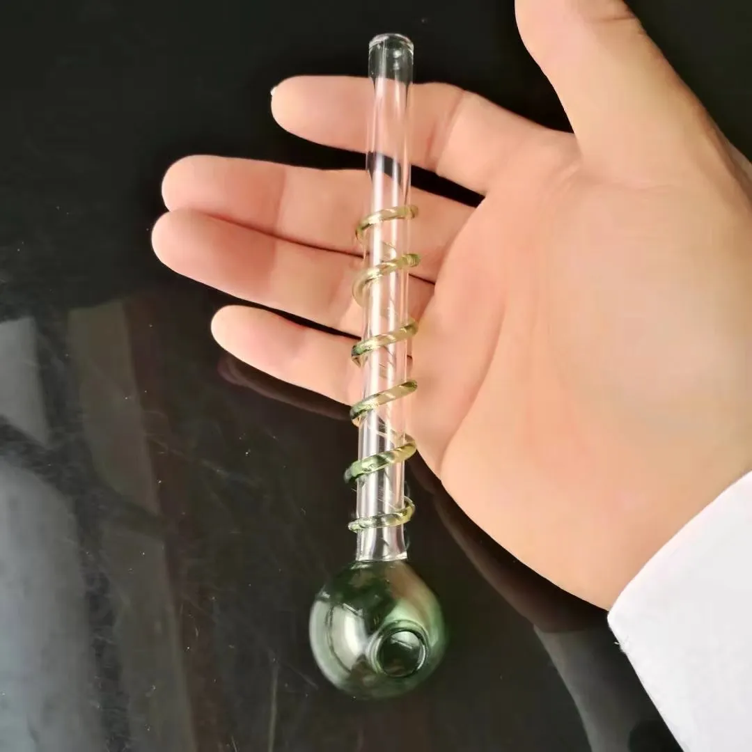 Klassisk skål Silk Color Bubble Straight Burning Pot Wholesale Glass Bongs Accessories, Water Pipe Rökning, gratis frakt